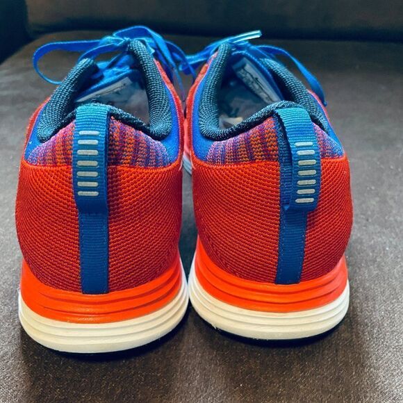 Excellent NIKE Flyknit Lunar 1 Mens 10 Red White - Picture 10 of 13